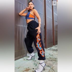 Savage x Fenty Xssential Oversized Flames Rolled Cuff Jogger